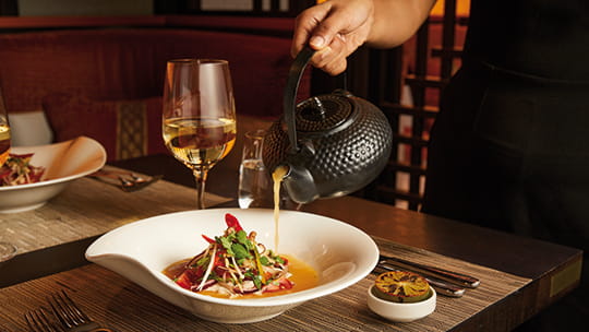 Fine dining is included in the price
